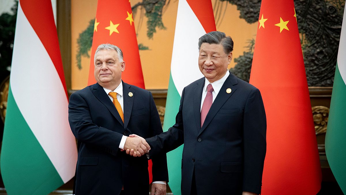 Orbán Viktor és Hszi Csinping Pekingben 2023-ban