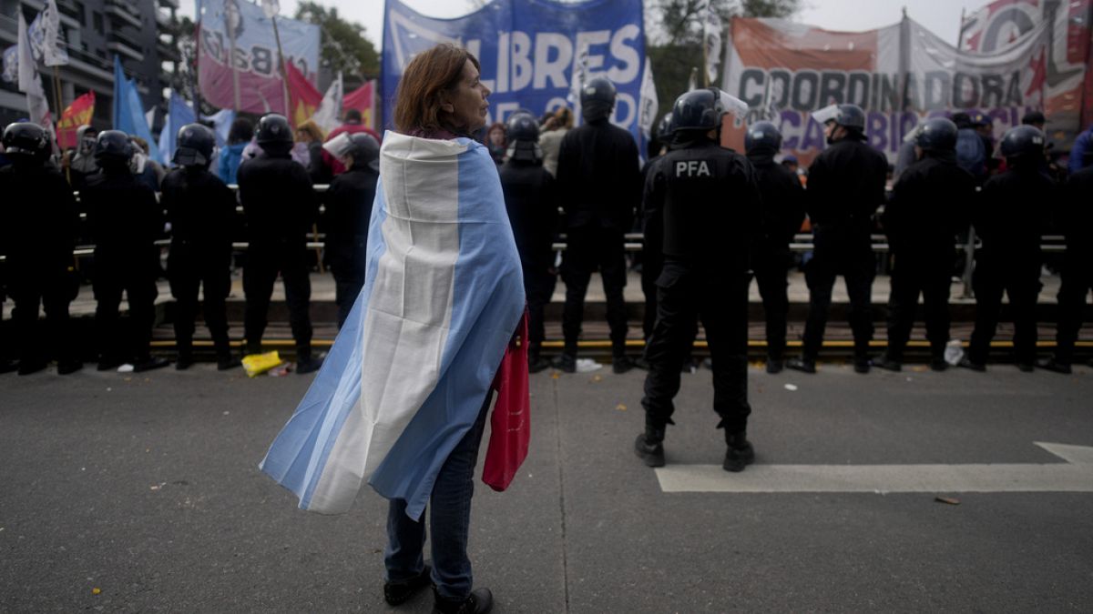 Watch: Hundreds of Argentinians protest against Milei's social policies