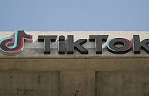 Çinli sosyal medya platformu TikTok'un ABD'nin Kaliforniya kentindeki logosu