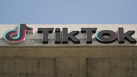 Çinli sosyal medya platformu TikTok'un ABD'nin Kaliforniya kentindeki logosu