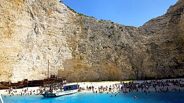 La Baie du Naufrage sur l'île de Zante en Grèce La Baie du Naufrage sur l'île de Zante en Grèce