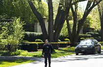 Toronto Police investigate a shooting outside the Drake's mansion, Tuesday, May 7, 2024