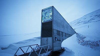 The exterior view of the Svalbard Global Seed Vault which now contains some 1.25 million seeds.
