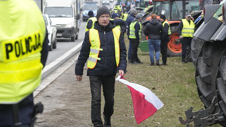 Акция протеста польских фермеров, блокирующих дороги