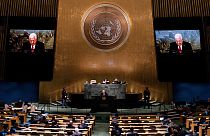 Архив. Выступление главы Палестинской администрации Махмуда Аббаса на 77-й сессии Генеральной Ассамблеи ООН в Нью-Йорке