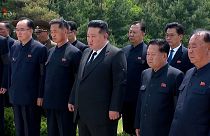 Kim Jong-un attends Kim Ki-nam's state funeral.