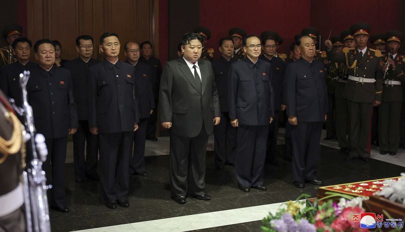 Kim Jong-un en el funeral.
