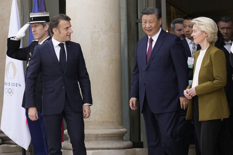 Macron, Xi e von der Leyen em Paris