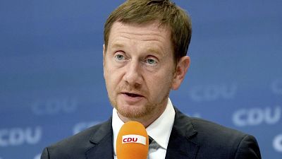Michael Kretschmer, governor of the German state of Saxony and member of the German Christian Democratic Union. Berlin, Germany. Sept. 20, 2021.  