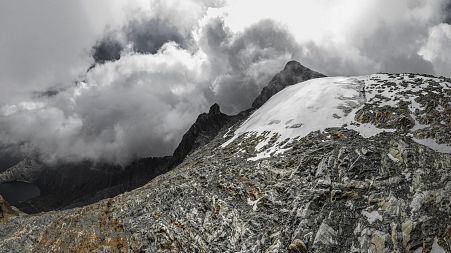 This 16 April 2019 photo shows an aerial view of the Humboldt glacier, in Merida, Venezuela. 