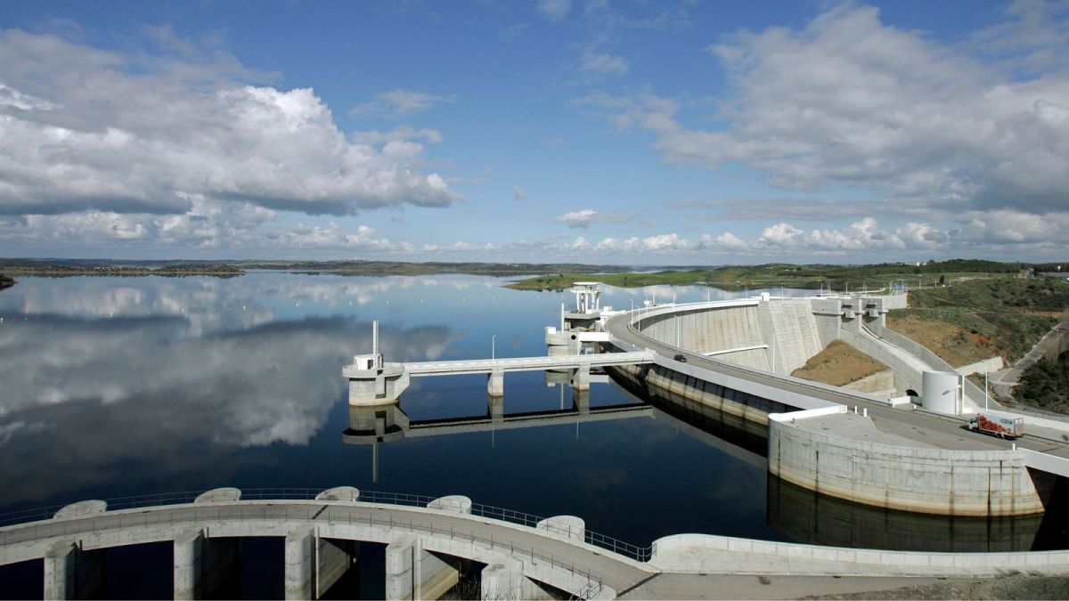 The Alqueva dam in southern Portugal, 2008. Hydroelectric plants comprised 48 per cent of the electricity mix in the first four months of 2024.