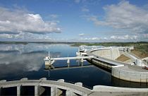 A barragem do Alqueva no sul de Portugal, 2008. As centrais hidroeléctricas representavam 48% do mix de eletricidade nos primeiros quatro meses de 2024.