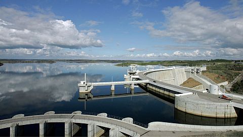 The Alqueva dam in southern Portugal, 2008. Hydroelectric plants comprised 48 per cent of the electricity mix in the first four months of 2024.