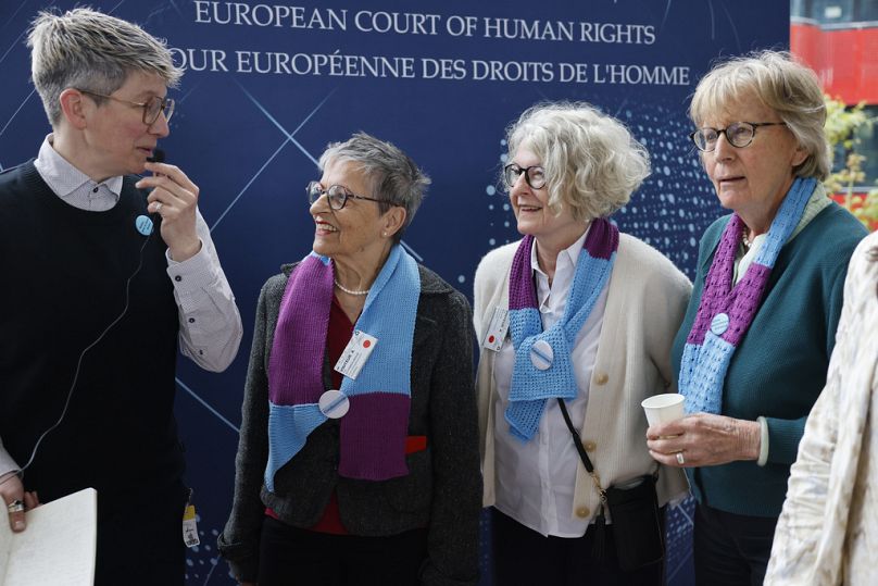 Swiss members of Senior Women for Climate gather after the European Court of Human Rights' ruling.