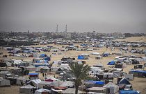 Palestiniens déplacés dans la bande de Gaza en 2024.