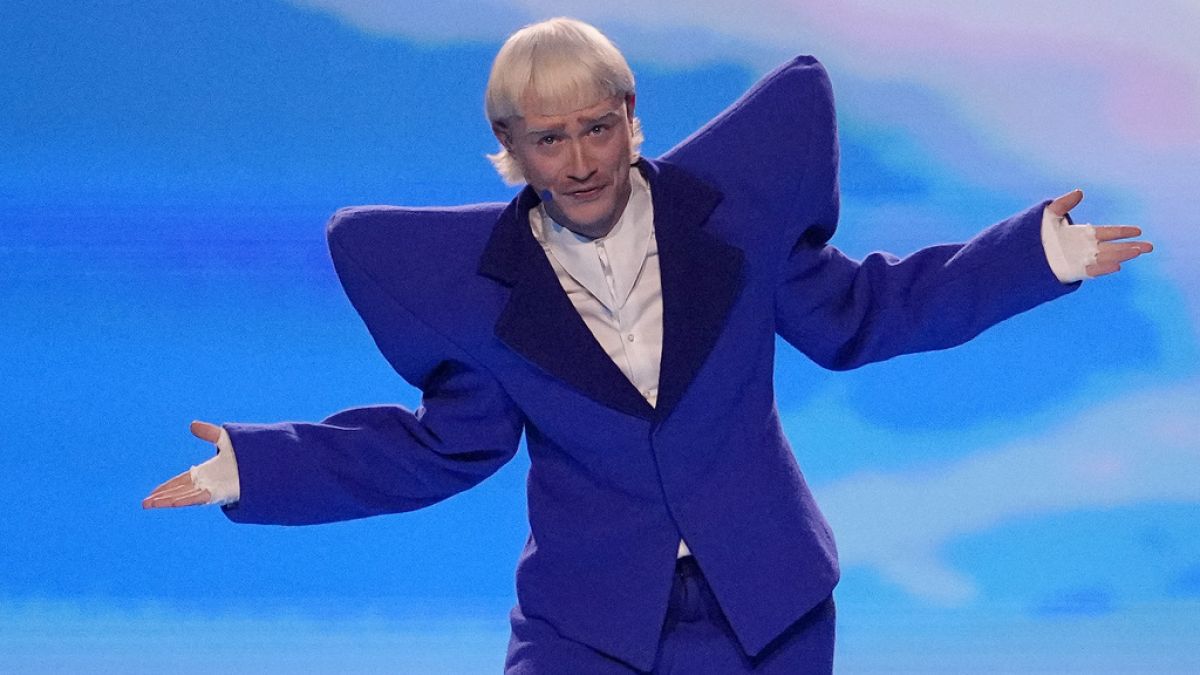 Joost Klein of Netherlands performs the song Europapa during the second semi-final at the Eurovision Song Contest in Malmo, Sweden, Thursday, May 9, 2024.