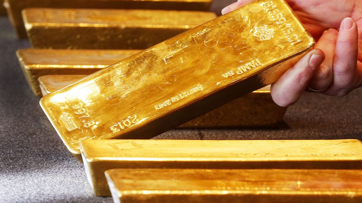 Gold bars in the German central bank's headquarters in Frankfurt