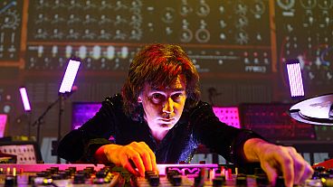 Jean-Michel Jarre em concerto na Glasgow's Braehead Arena, Domingo 3 de outubro de 2010. 