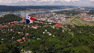 Aerial view of an industrial district in Panama