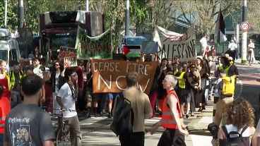 Protest at the campus of the University of Amsterdam