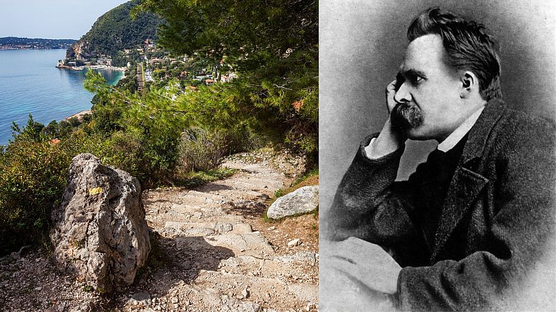 The "Nietzsche footpath" in Èze, France is named after German philosopher Friedrich Nietzsche, who used to take daily walks up the sea cliff.