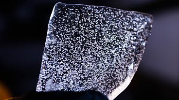 A slice from an Antarctic ice core. 