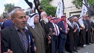 فلسطينيون يتظاهرون في الخليل تأييدا لأهاليهم في غزة. 2024/05/14