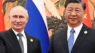 Arşiv: Rusya Devlet Başkanı Vladimir Putin ve Çinli mevkidaşı, Kuşak ve Yol Forumu öncesinde poz veriyor. 17 Ekim 2023