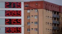Rising fuel prices on display in Frankfurt, Germany
