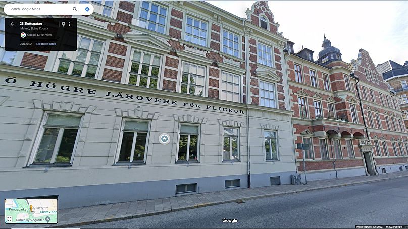Das Video zeigt eine Schule in Malmö, Schweden und kein Gebäude in Kopenhagen, Dänemark.