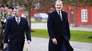 El rey Felipe de España, a la derecha, y el rey danés Frederik en Copenhague, el martes 1 de noviembre de 2019. 7, 2023.