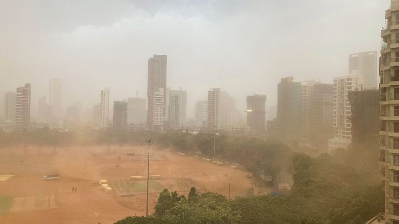 A view of Mumbai's high rise buildings during a dust storm on Monday, 13 May, 2024.