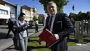 Robert Fico in Handlova in der Slowakei - vor den Schüssen