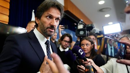 Deputy Prime Minister and Defense Minister of Slovakia Robert Kalinak in Bratislava, Slovakia, Thursday, May 16, 2024. 