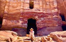 The rainbow-coloured Silk Tomb is part of a series of royal tombs inside Petra.