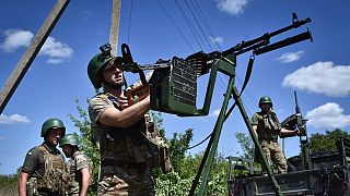Ukrainian servicemen of mobile air defence unit of Ukraine's 141st separate infantry brigade in Zaporizhzhia region, Ukraine, Thursday, May 16, 2024.