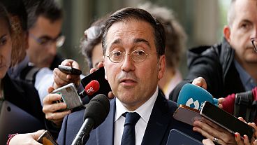 خوسيه مانويل ألباريس، وزير الخارجية الإسباني في بروكسل، بلجيكا. 