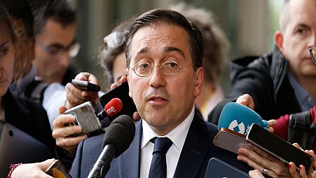 خوسيه مانويل ألباريس، وزير الخارجية الإسباني في بروكسل، بلجيكا. 