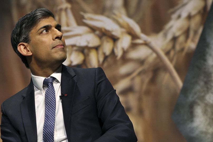 Britain's Prime Minister Rishi Sunak during the annual National Farmers' Union (NFU) conference, at the ICC in Birmingham, February 2024