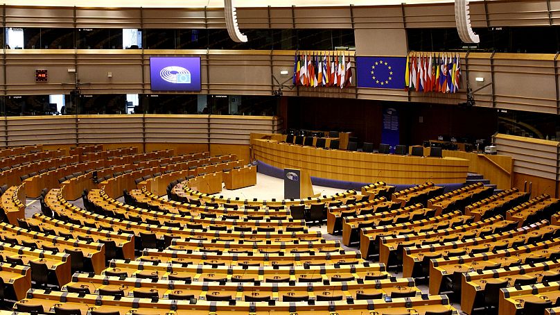 The interior of the European Parliament
