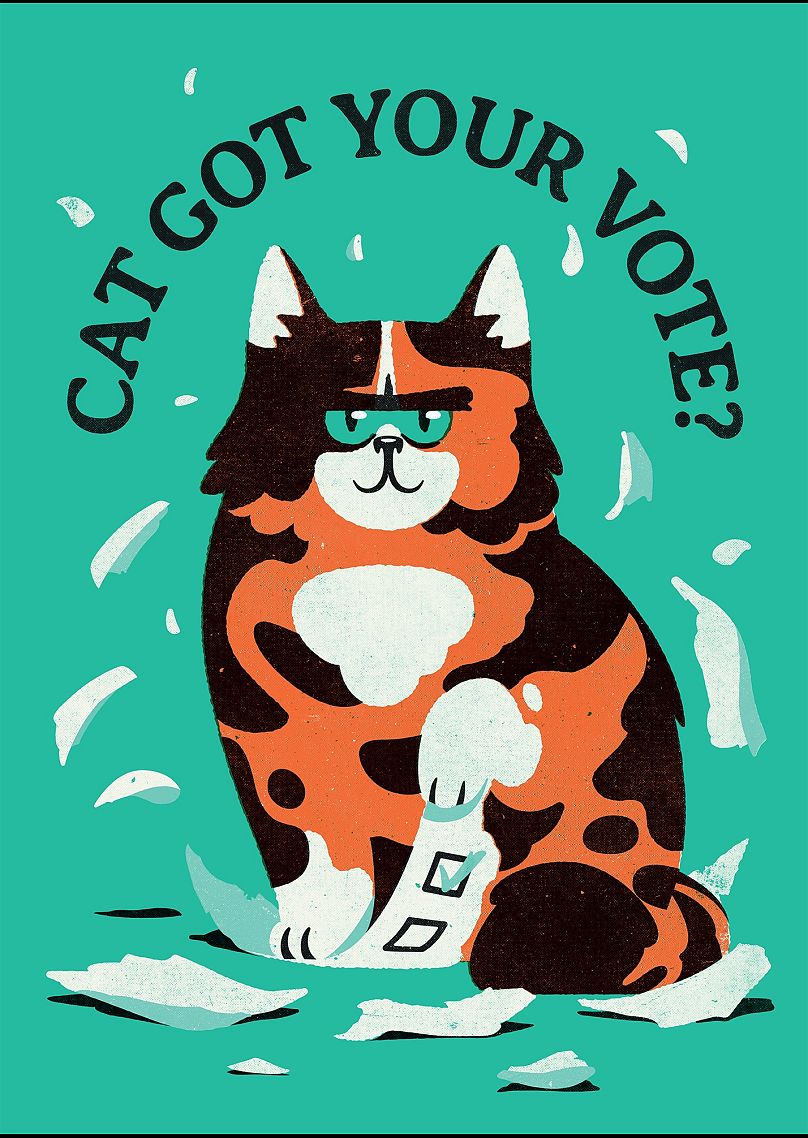 Estonian illustrator Kärt Koosapoeg&apos;s poster for Get Out & Vote.