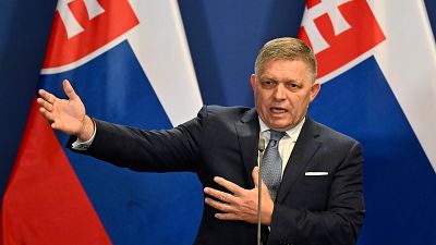 FILE - Slovakia's Prime Minister Robert Fico in Budapest, Hungary, Tuesday, Jan. 16, 2024.