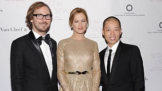 President and CEO of Van Cleef & Arpels Nicolas Bos, model Carolyn Murphy and designer Jason Wu attend a gala in New York. Wednesday, Feb. 16, 2011.