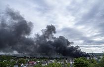 Smoke rises after a Russian attack in Kharkiv, Ukraine, Friday, May 17, 2024.