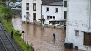 Hochwasser in Lebach im Saarland