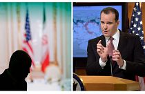 برت مک‌گورک (راست) عکس تزئینی از مذاکرات ایران و آمریکا در سال ۲۰۱۵ (چپ)