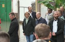 Bundeskanzler Scholz und Ministerpräsidentin Rehlinger im Hochwassergebiet