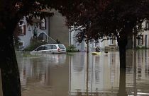 Víz alá került utca Belgiumban