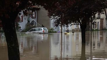 Víz alá került utca Belgiumban