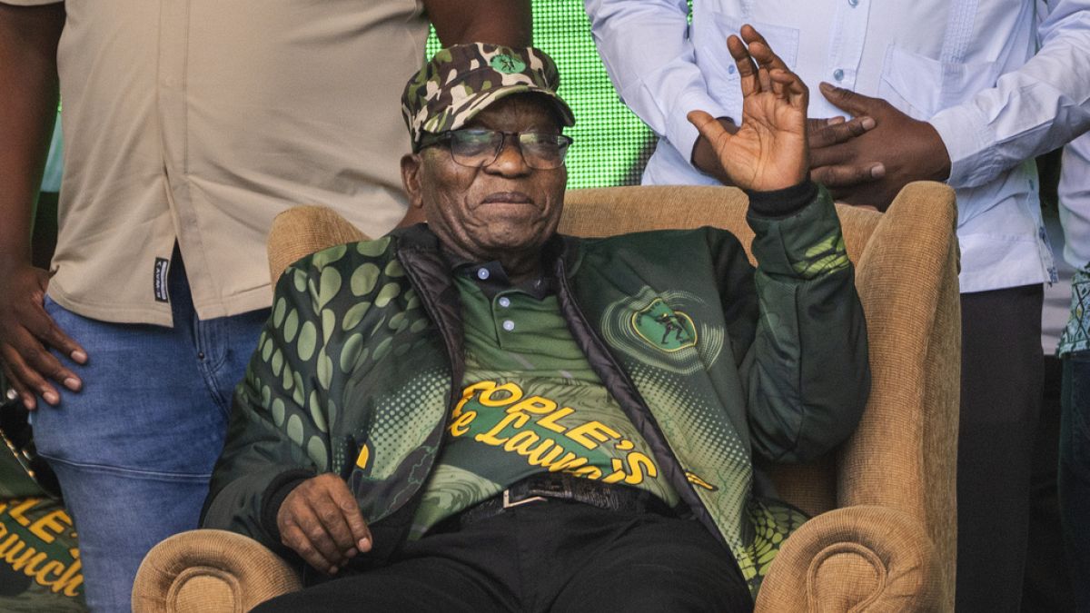 South Africa's controversial former president Jacob Zuma holds rally thumbnail